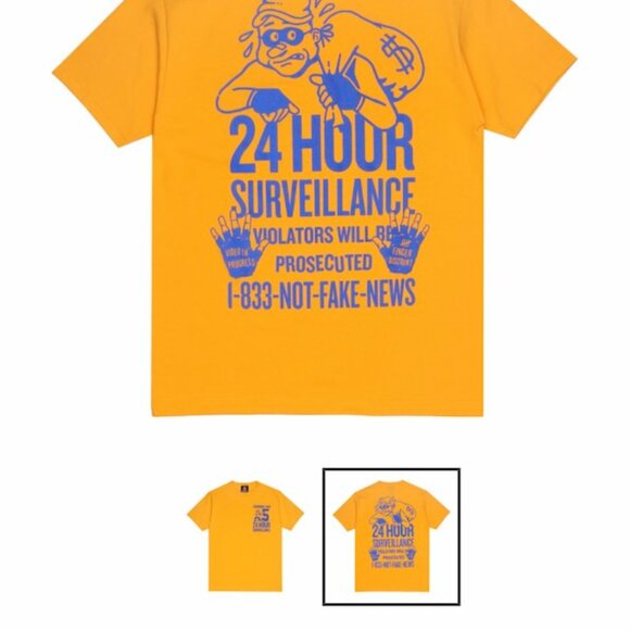 Channel 5 “24 Hour Surveillance” Tee (NWT / Gold) Size [L] - Picture 2 of 3